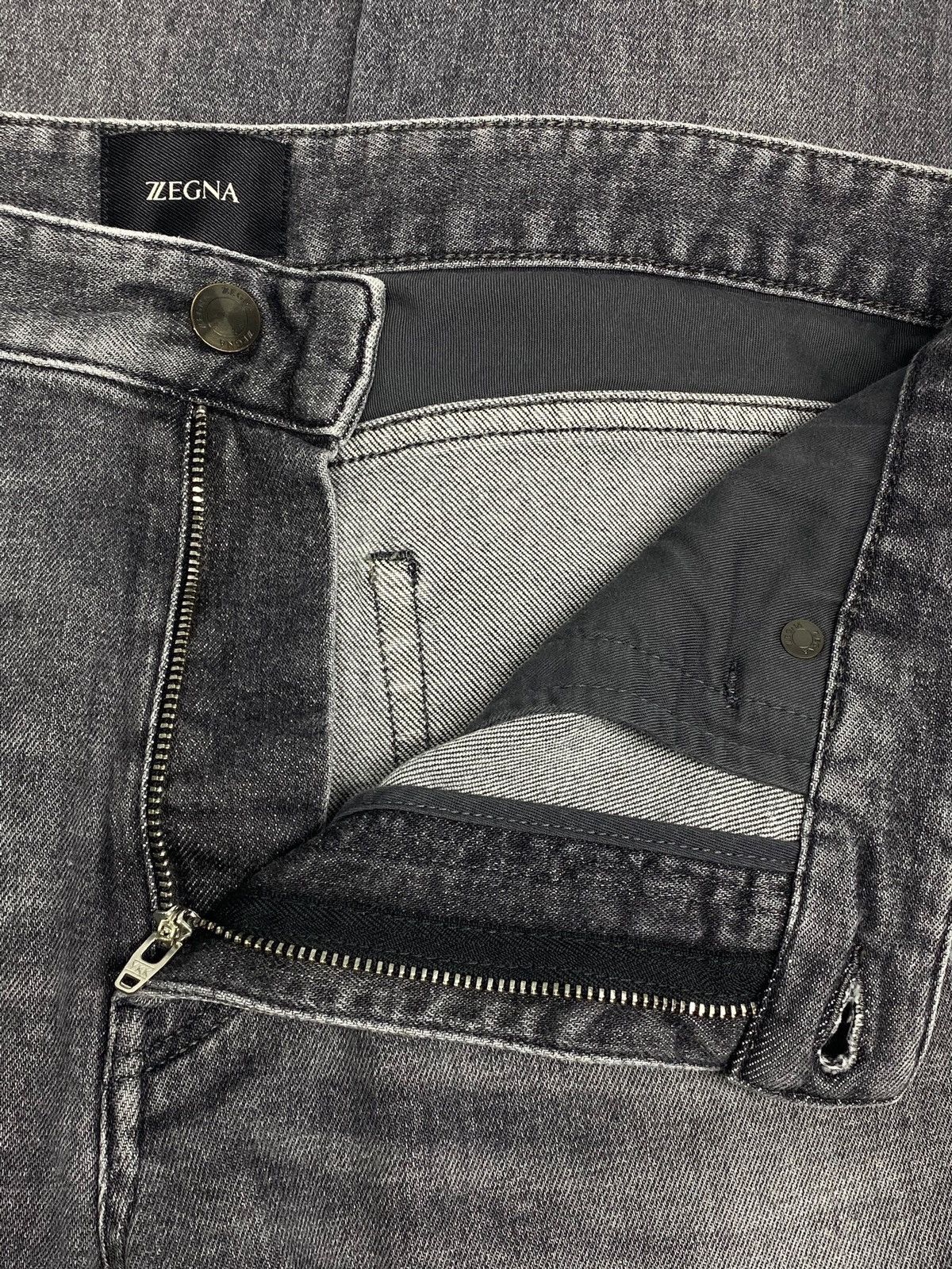 Z Zegna Zegna Washed Gray Denim Slim Fit Jeans Men’s Size 34 Size US 34 / EU 50 - 20 Thumbnail