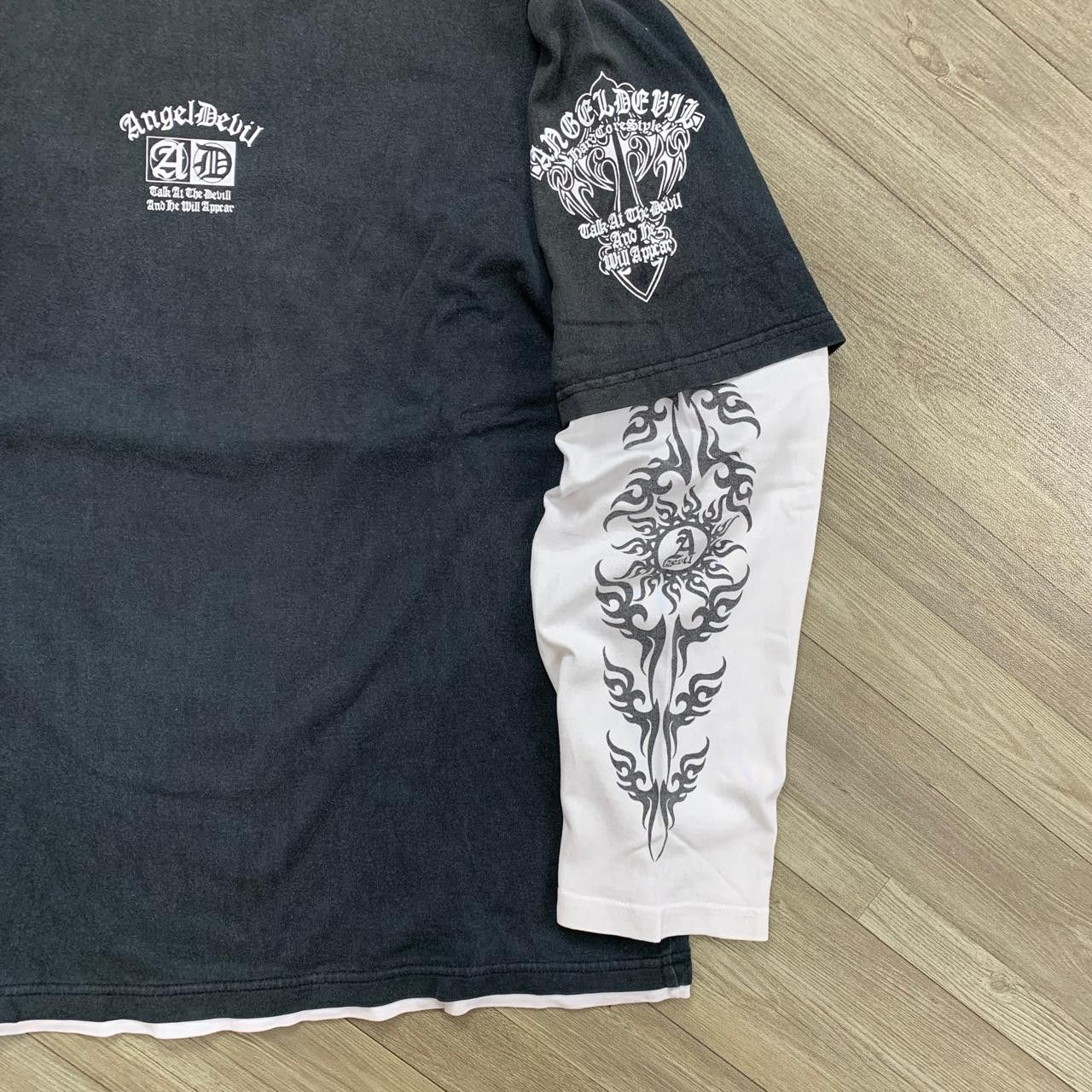 If Six Was Nine × Japanese Brand × Le Grande Bleu (L.G.B.) Y2K Angel Devil Dragon Double Layerd Tee Size US L / EU 52-54 / 3 - 4 Thumbnail
