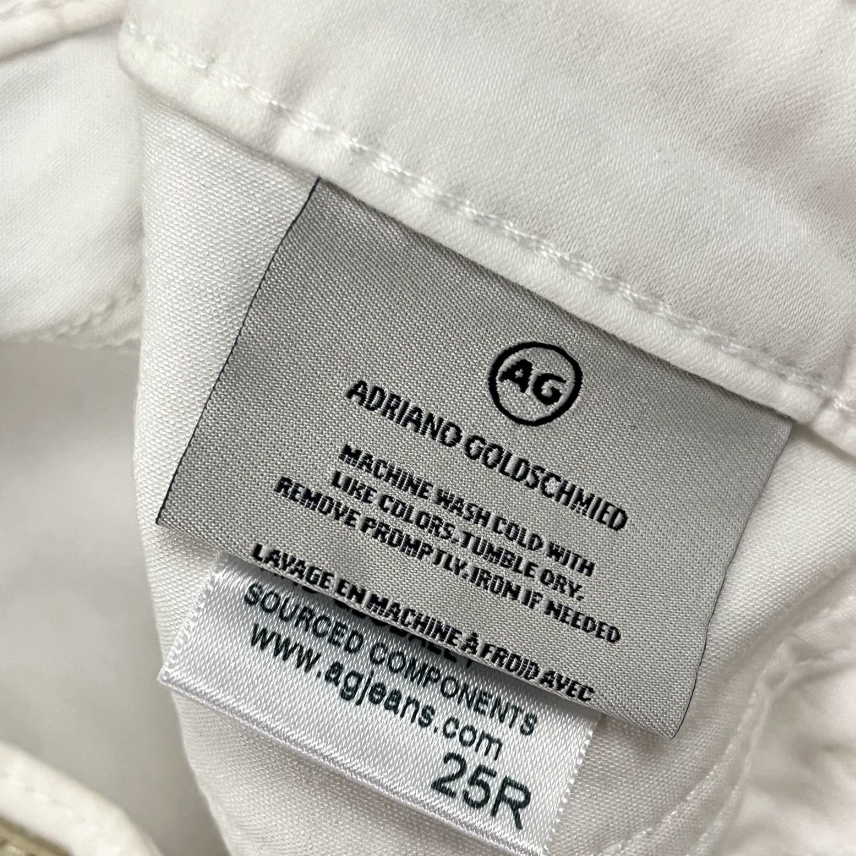 Vintage AG Adriano Goldschmied High Rise Abbey Ankle Pants Womens Sz 25 White Skinny Size 42" / US 20 - 3 Thumbnail