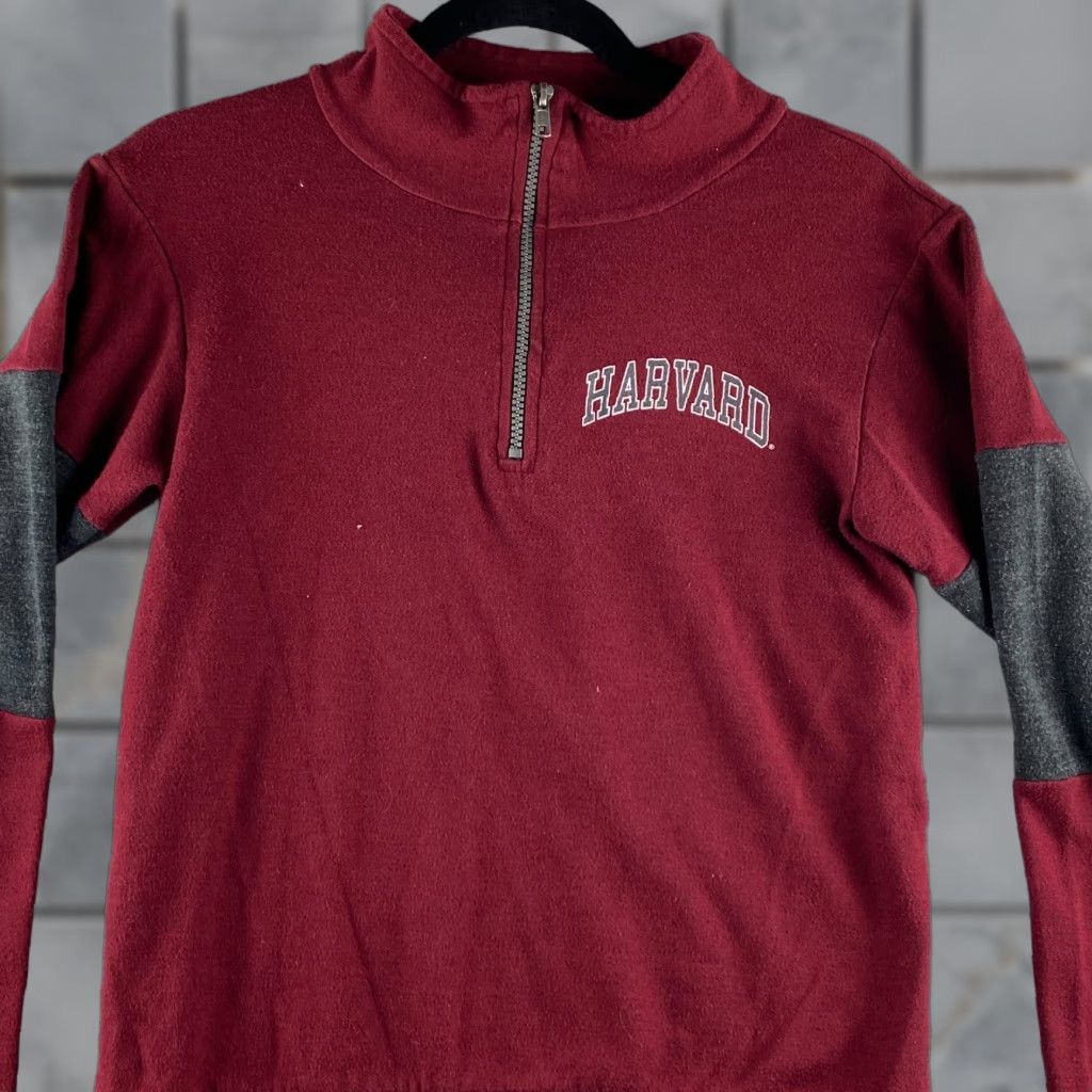 Vintage VINTAGE Harvard University Sweater Mens S Red 1/4 Zip USA Made High Neck Pullover Size US S / EU 44-46 / 1 - 1 Thumbnail