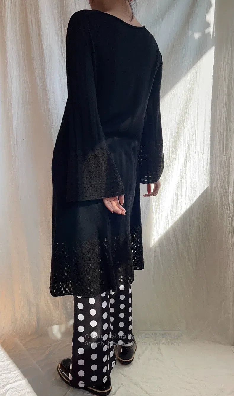 Junya Watanabe Junya Watanabe size F Black Wool Crochet Knit Dress Size S / US 4 / IT 40 - 3 Thumbnail