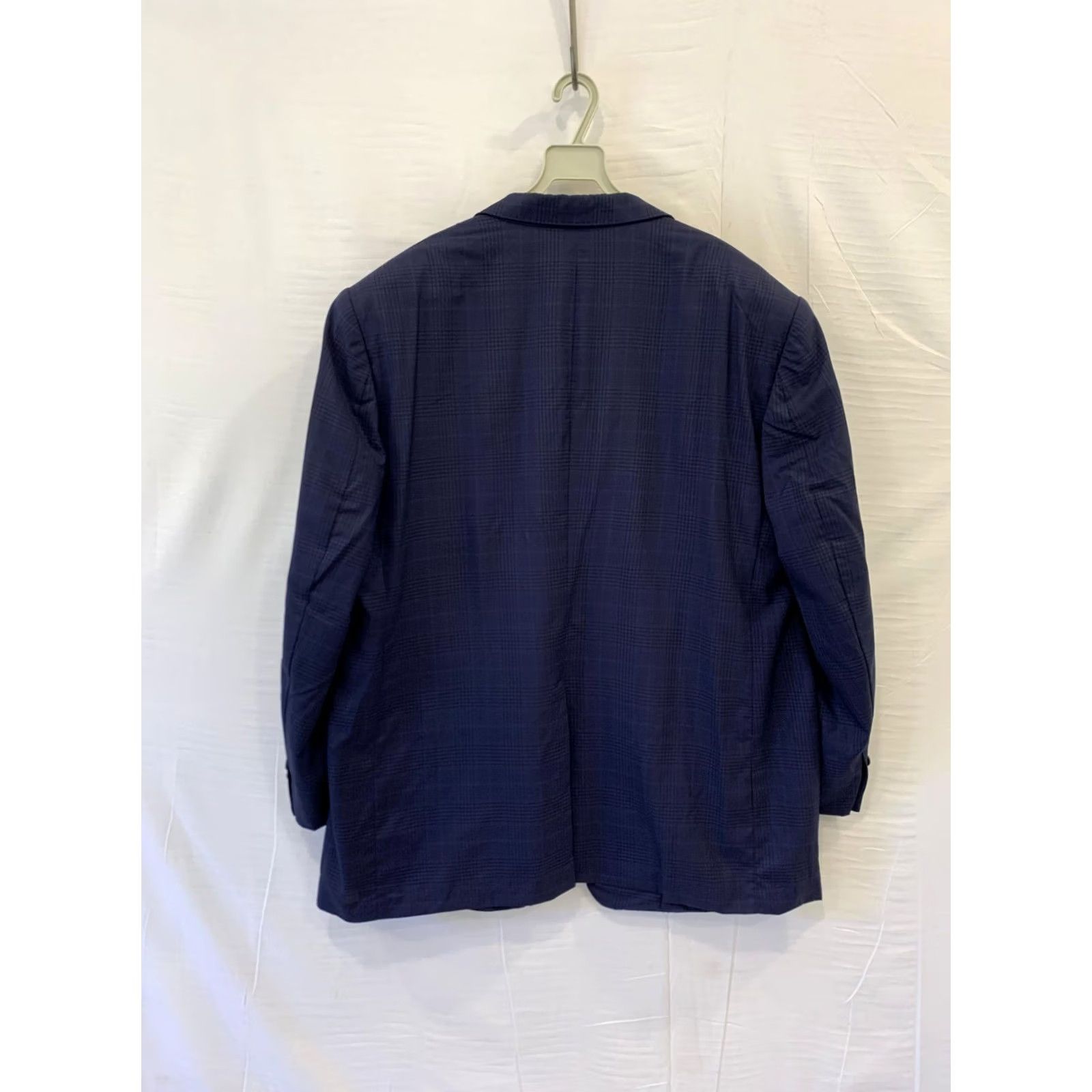 Ermenegildo Zegna VINTAGE Ermenegildo Zegna Trofeo 600 Blazer Mens 52 Chest Navy Plaid Wool Silk Italy Blazer Mens 52 Navy Plaid Wool Silk Trofeo 600 Italy Size 52R - 2 Thumbnail