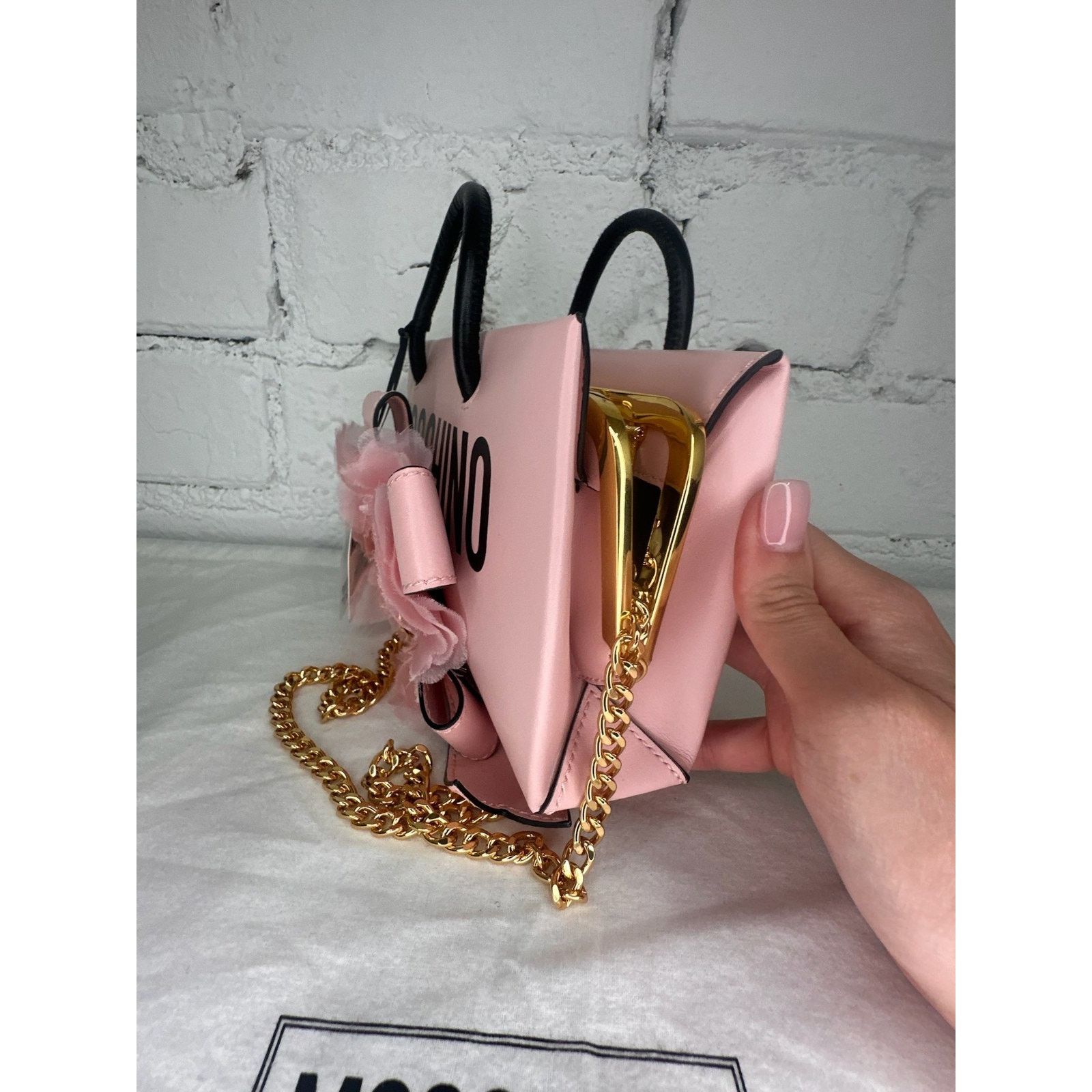 Moschino SS24 MOSCHINO Couture 40 Pink Leather Shopper Pink Crossbody Size ONE SIZE - 11 Thumbnail