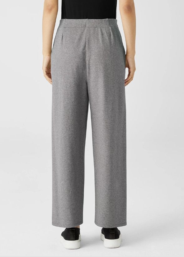 Eileen Fisher Eileen Fisher Organic Cotton Melange Crepe Wide Pant Grey 1X Size 42" / US 20 - 4 Thumbnail