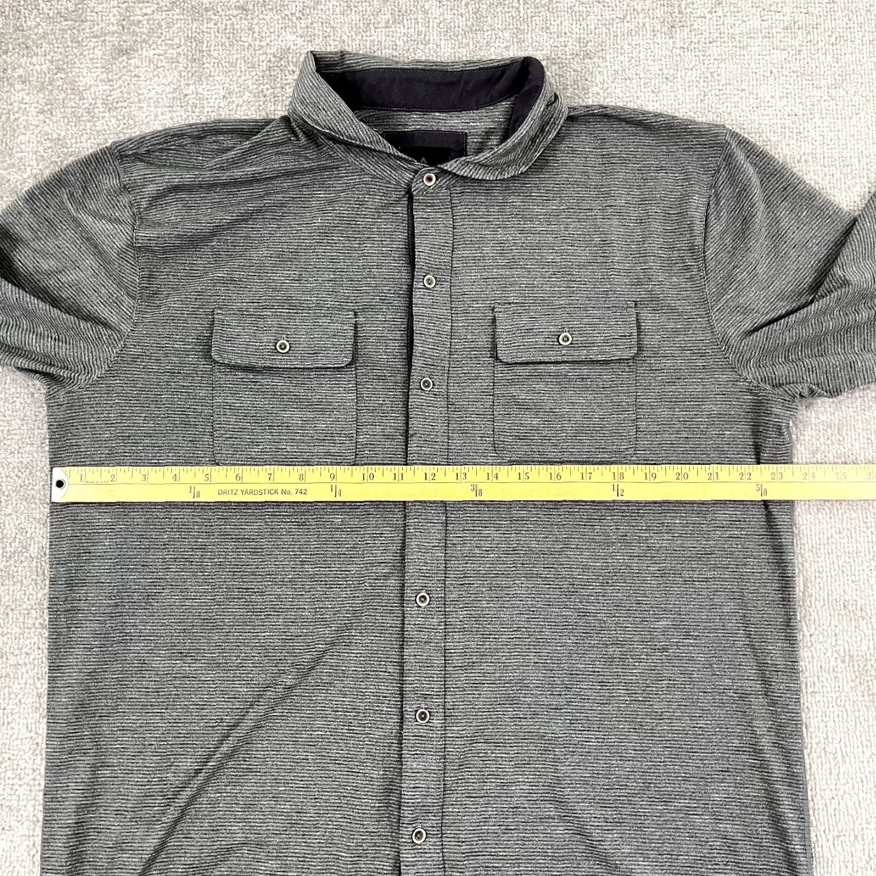 Prana PRANA Pacer Shirt Mens X-Large XL Gray Striped Button Up Hiking Climbing Outdoor Size US XL / EU 56 / 4 - 5 Thumbnail