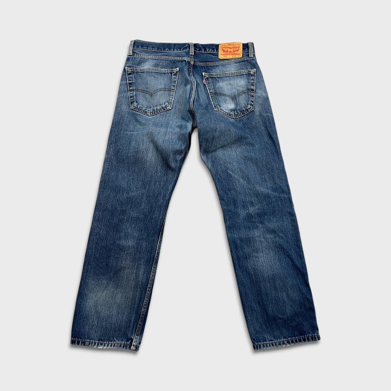 Levi's Levi's 505 Jeans 34x30 Blue Regular Straight Leg Distress Size US 34 / EU 50 - 6 Thumbnail
