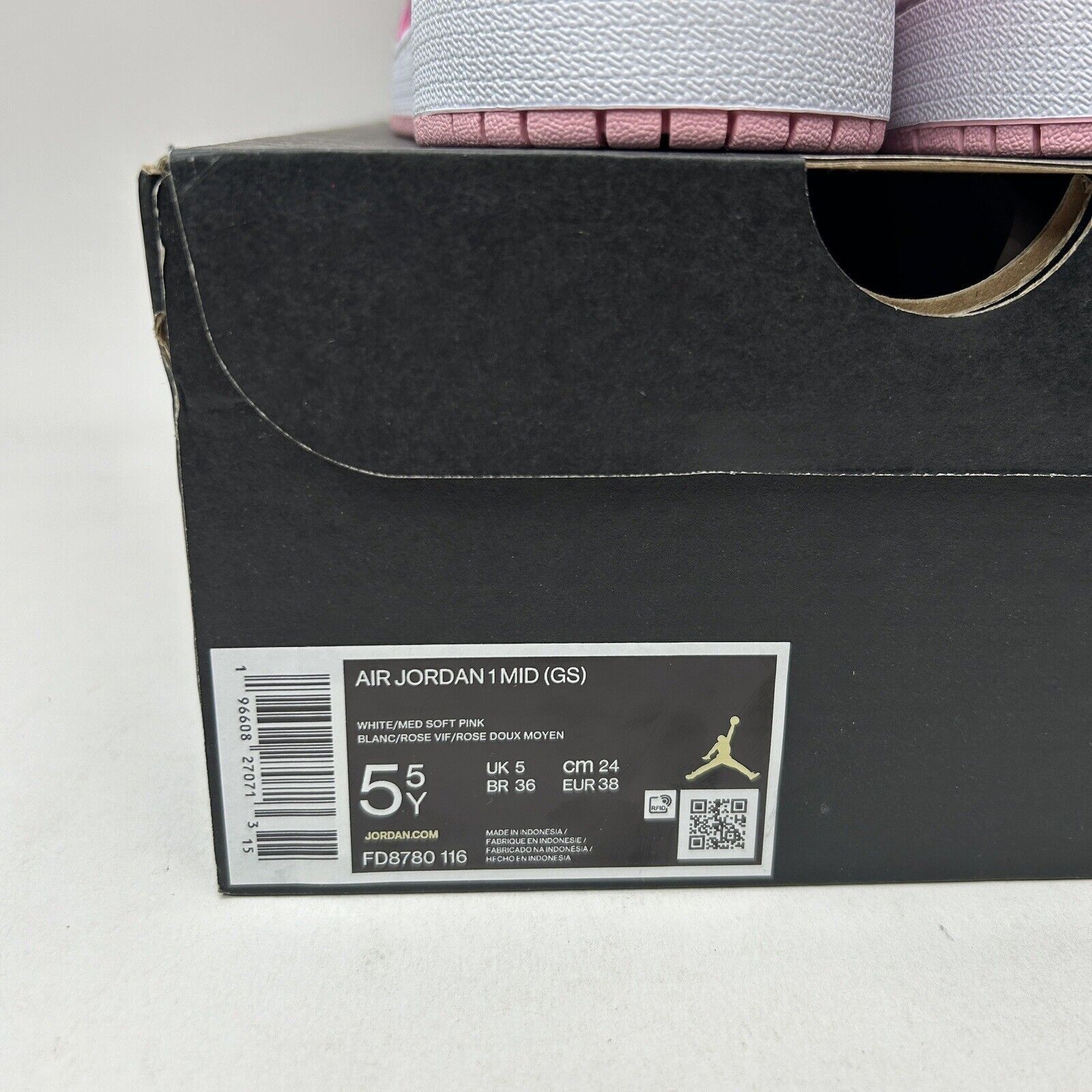 Nike Nike Air Jordan 1 Mid GS “Fierce Pink/Barbie” Size US 7 / IT 37 - 5 Thumbnail