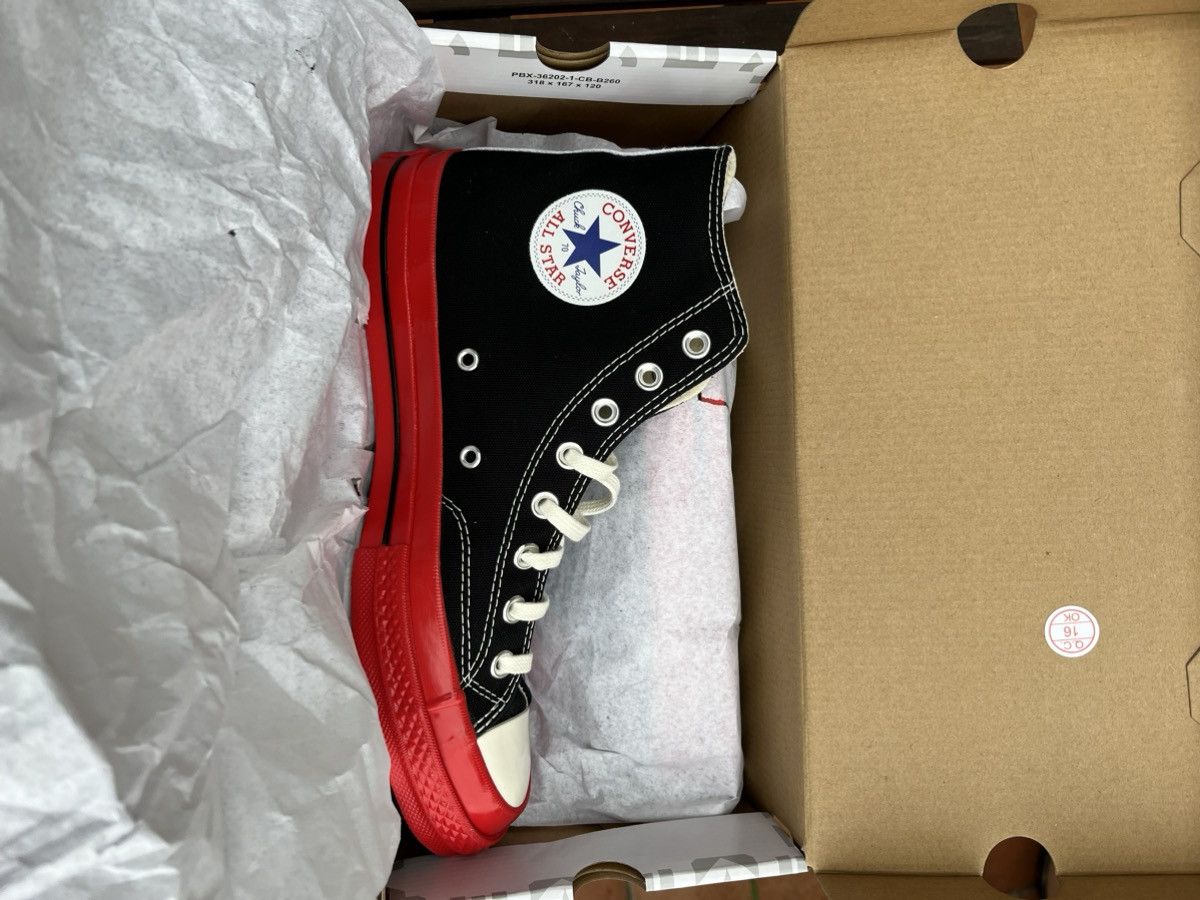 Comme des Garcons × Converse Converse X Comme Des Garçons Chuck 70 High Top Red Sole Size US 9.5 / EU 42-43 - 12 Thumbnail
