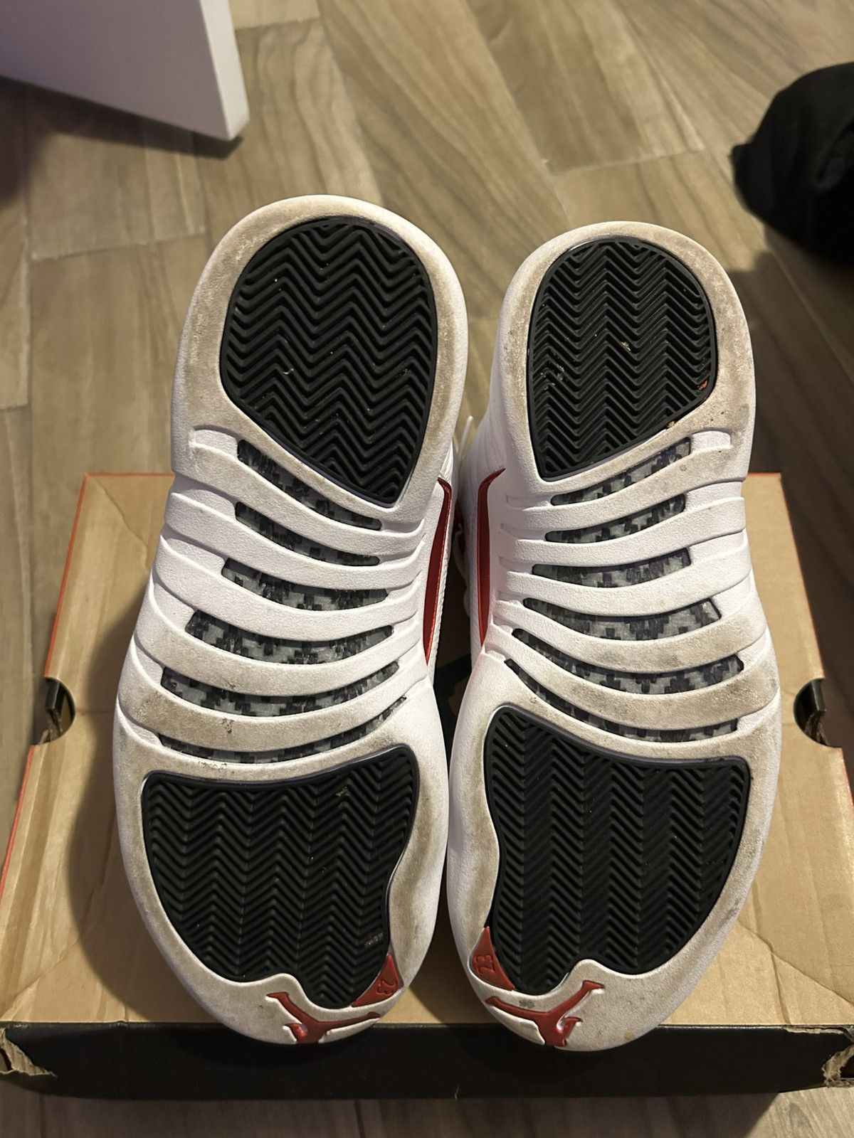 Designer × Jordan Brand Jordan 12s Retro White/Black University Red Size US 9.5 / EU 42-43 - 5 Thumbnail