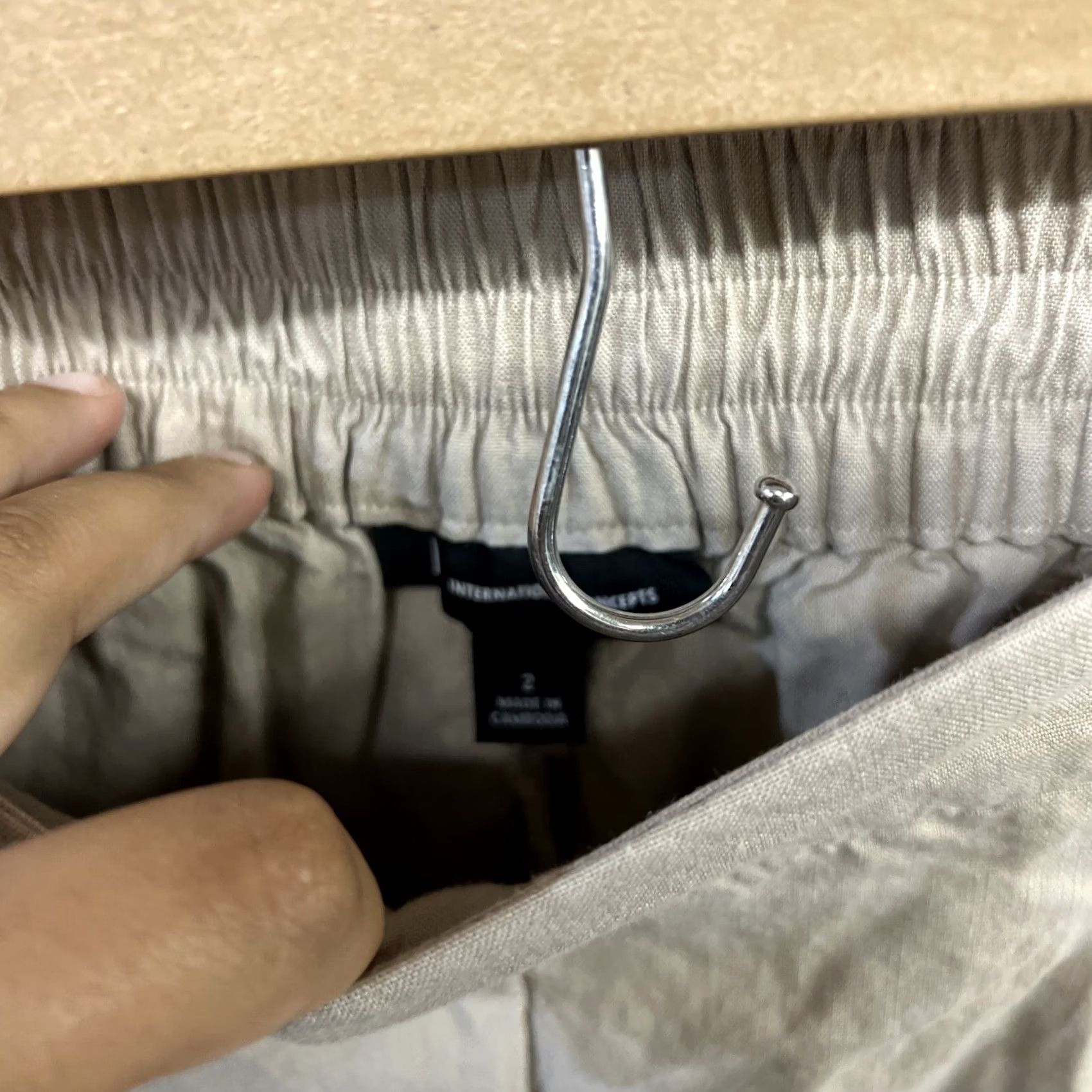 Vintage INC International Concepts Wide-Leg Linen Blend Pants Beige Size 2 Adults Women Size 26" / US 2 / IT 38 - 2 Thumbnail