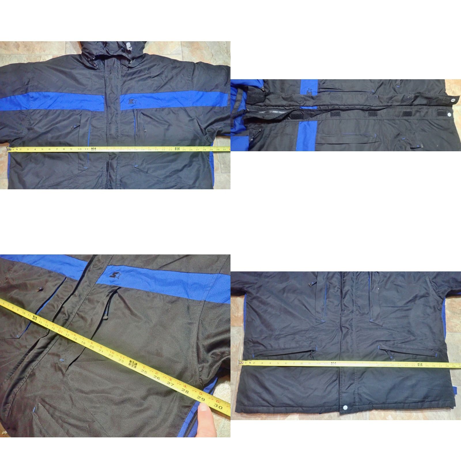 Starter VINTAGE STARTER Men's XL Down Feather Lined Jacket Heavy Duty Ski Winter Coat Black Blue Size US XL / EU 56 / 4 - 8 Thumbnail