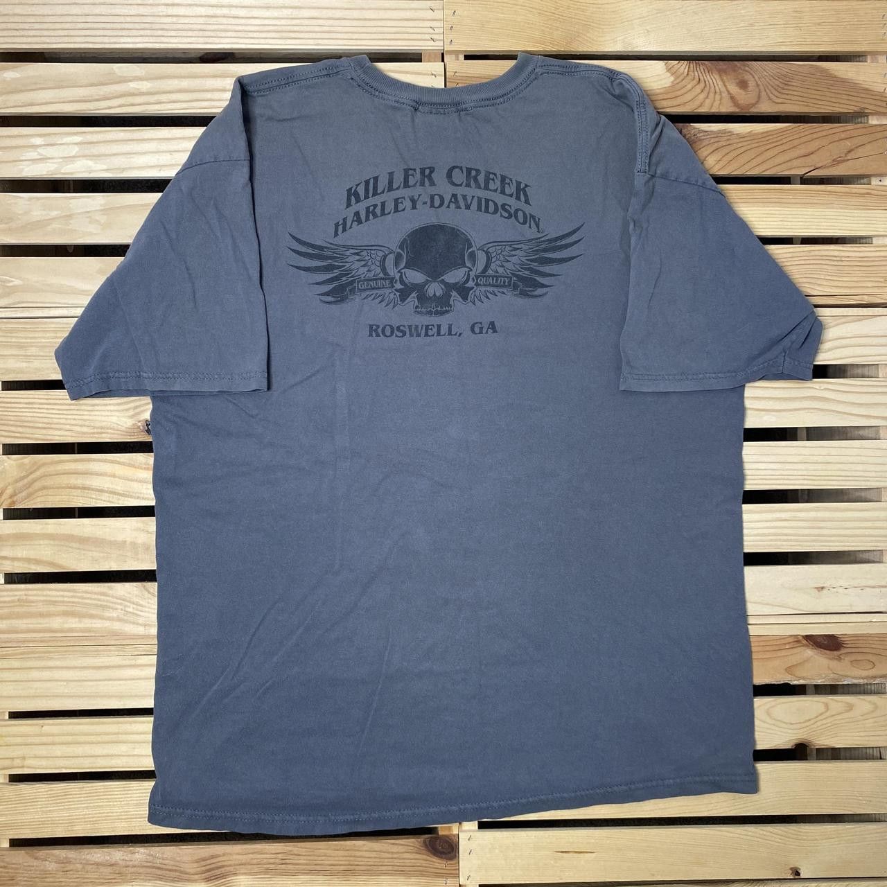 Harley Davidson Harley Davidson GA 2010 Gray Y2K Skull Biker Tee Size XL Size US XL / EU 56 / 4 - 2 Thumbnail