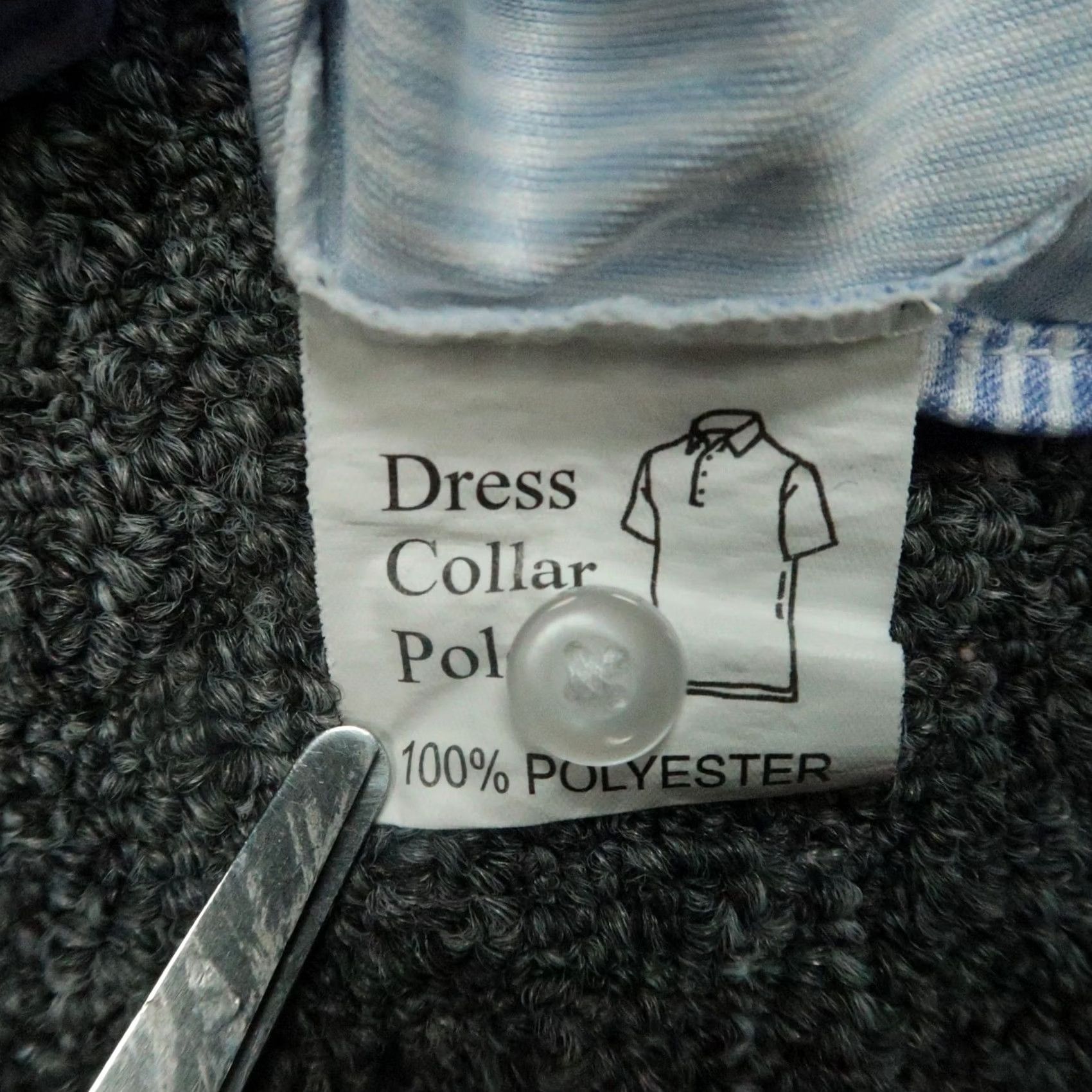 Vintage Collars Co. Shirt Mens Medium Blue Striped Long Sleeve Button-Up Polo Shirt Mens Blue Striped Dress Shirt Size 40R - 5 Thumbnail