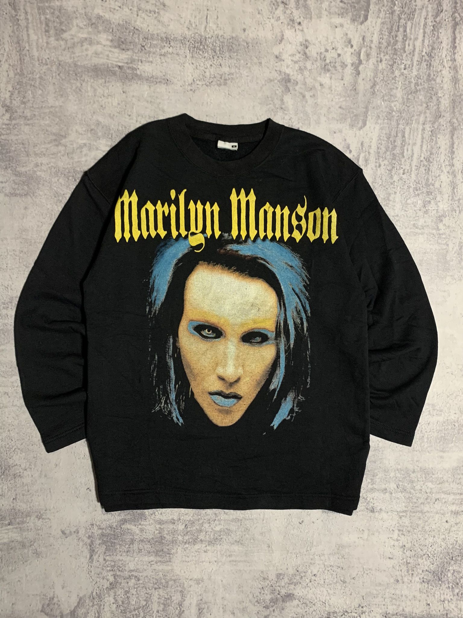 Fruit Of The Loom RARE 90's Marilyn Manson AOP Sweatshirt Size US M / EU 48-50 / 2 - 2 Thumbnail