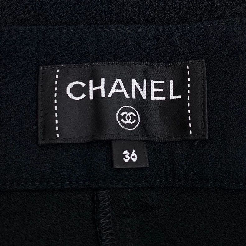 Chanel Chanel Casual wide-leg trousers with black logo buckle Size 24" / US 00 / IT 34 - 6 Thumbnail