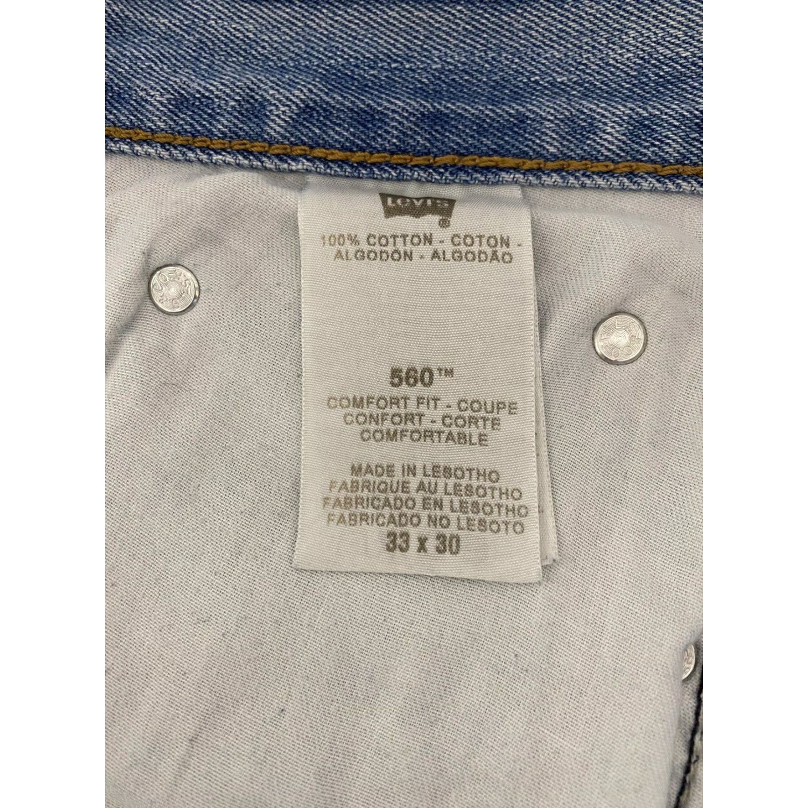 Levi's Levi's Jeans Mens 33x30 Blue Comfort Fit Denim Tapered Leg 560 Relaxed Straight 5-Pocket Size US 33 - 5 Thumbnail