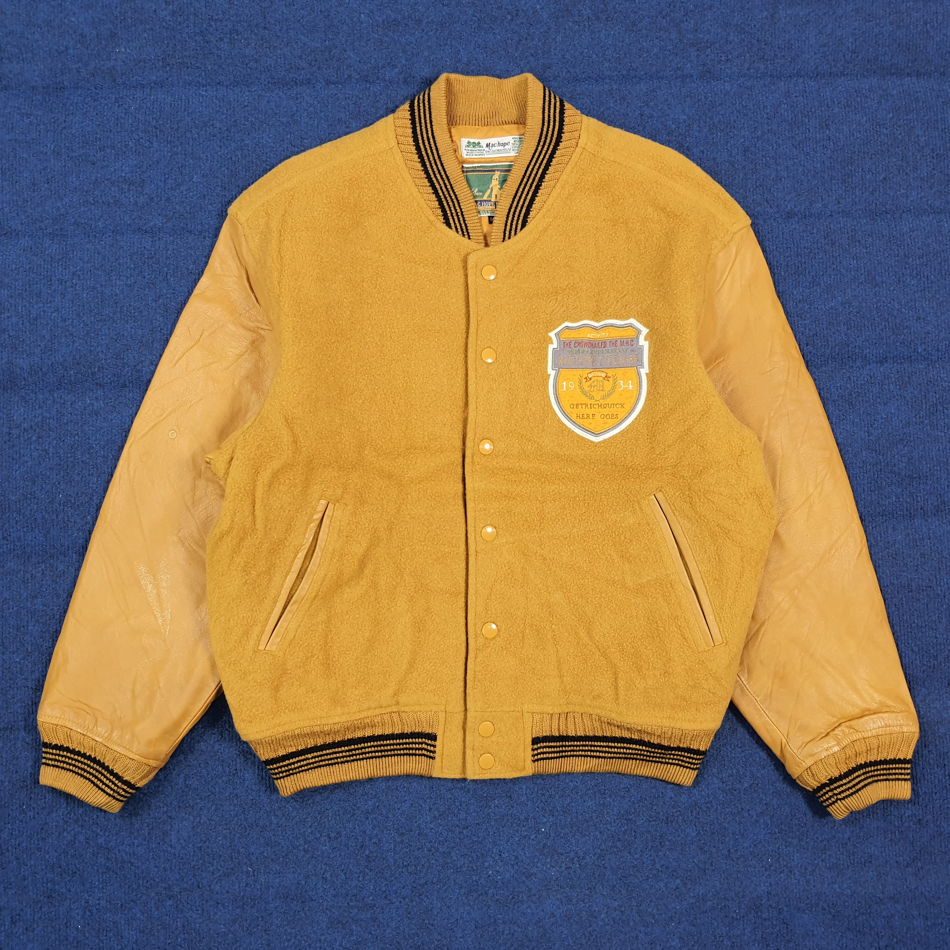 Vintage Rare Vintage 90s Mac Hope Leather Ivy Varsity Jacket Size US M / EU 48-50 / 2 - 3 Thumbnail