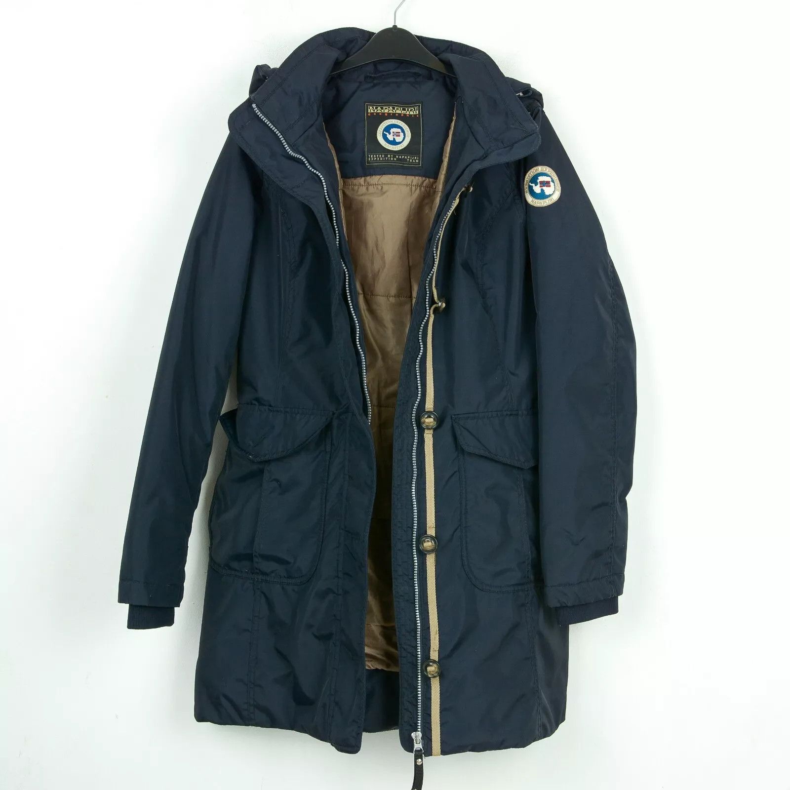 Napapijri Women L Parka Coat Hooded Overcoat Mac Jacket Windbreaker Size L / US 10 / IT 46 - 10 Thumbnail