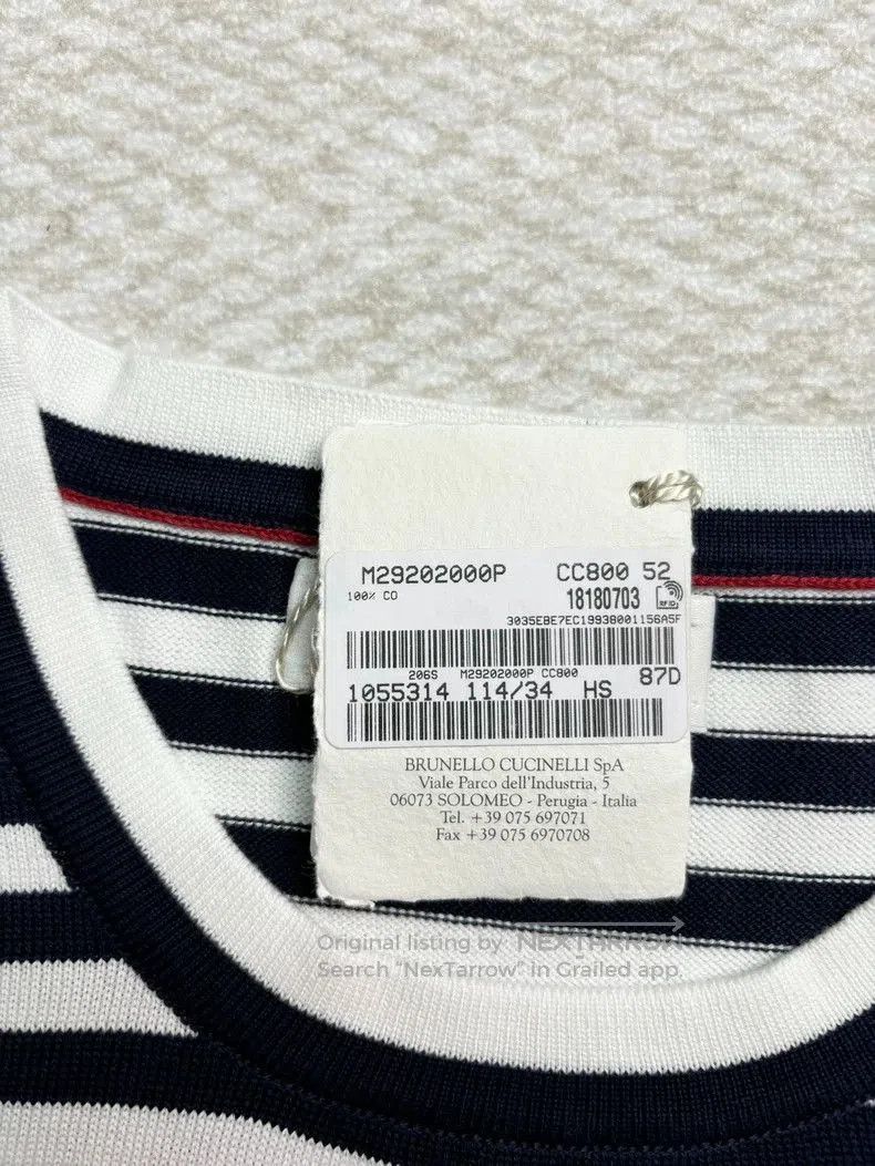 Brunello Cucinelli Brunello Cucinelli Men's Stripe Cotton Sweater. Size US L / EU 52-54 / 3 - 3 Thumbnail