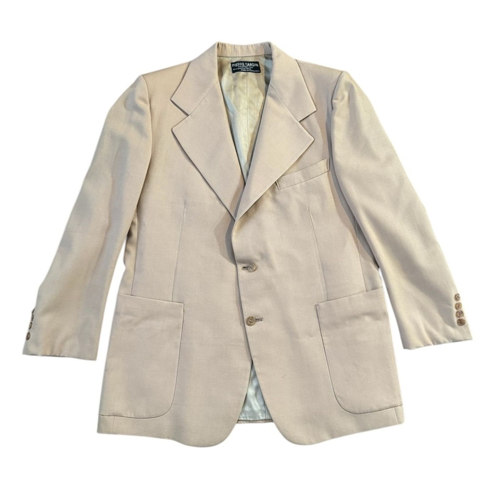 Pierre Cardin Pierre Cardin Vintage Men's Cream Blazer Size 44R - 1 Thumbnail