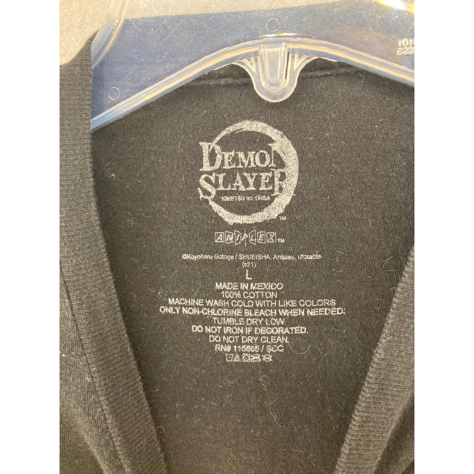 Vintage Demon Slayer Mens TShirt L Black Anime Shirt Mens Large Black Graphic Print Crew Neck Cotton Jersey Short Sleeve 90s Theme Norton? Size US L / EU 52-54 / 3 - 5 Thumbnail