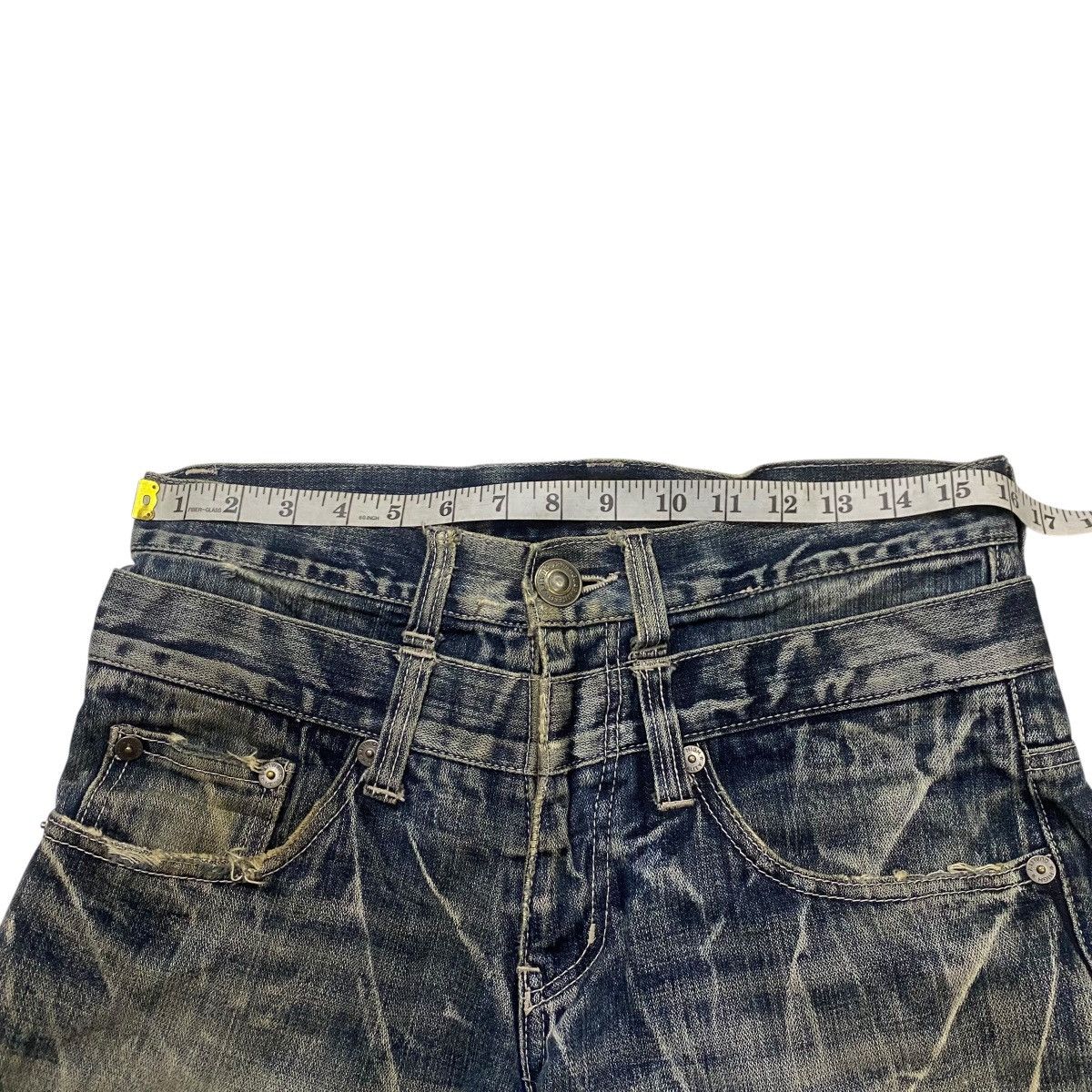If Six Was Nine × Japanese Brand Nylaus Premium double waist distressed flare denim Size US 32 / EU 48 - 13 Thumbnail