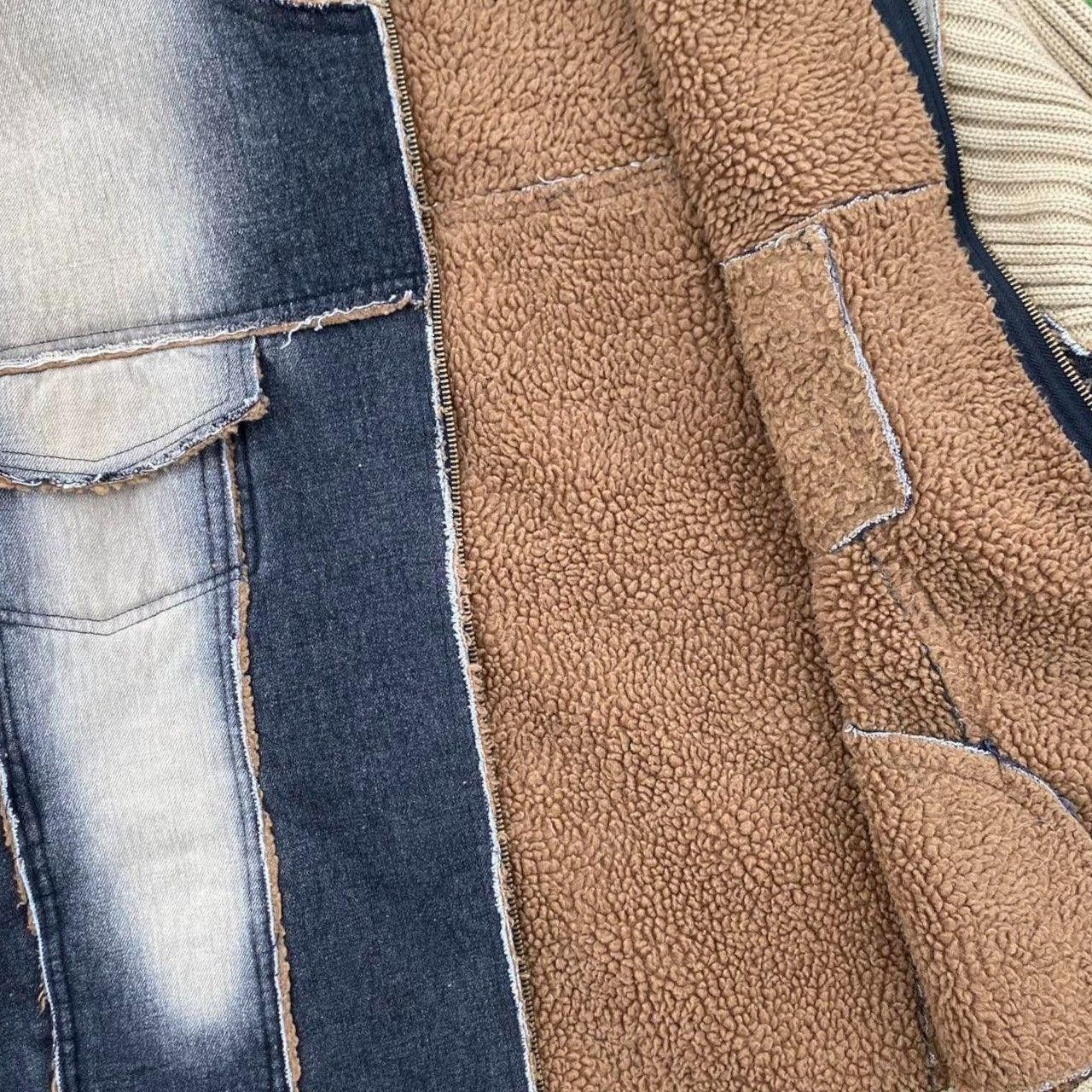 Japanese Brand 00s Denim/Sweater Infused Jacket Navy XL Size US XL / EU 56 / 4 - 5 Thumbnail