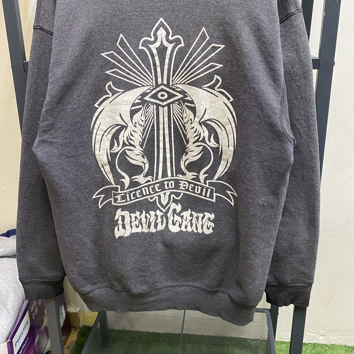 Japanese Brand VINTAGE Devil Cane Cross Chrome Hearts Inspired Sweatshirts Size US L / EU 52-54 / 3 - 4 Thumbnail