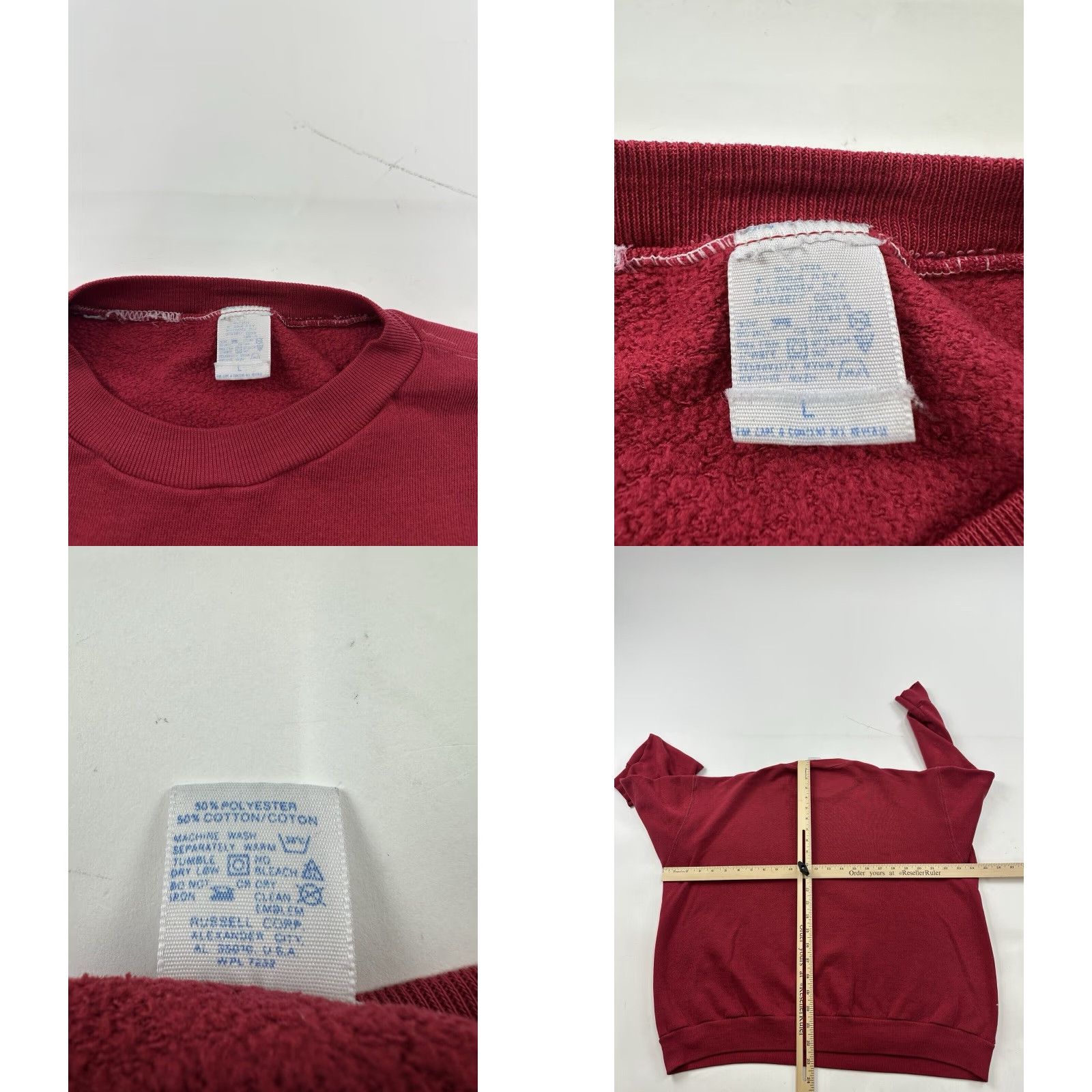 Russell Athletic VINTAGE Russell Athletic Sweatshirt Mens Large Red Crew Neck USA 70s Cotton Pullover Mens Size US L / EU 52-54 / 3 - 8 Thumbnail