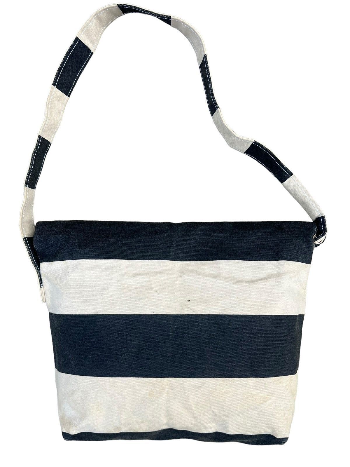 Vintage TEMBEA Japan Border Striped Waxed Canvas Cotton Bag Size ONE SIZE - 13 Thumbnail