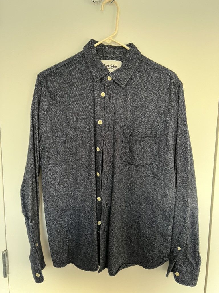 Corridor Navy Flannel Long Sleeve Button Up Size US S / EU 44-46 / 1 - 1 Thumbnail