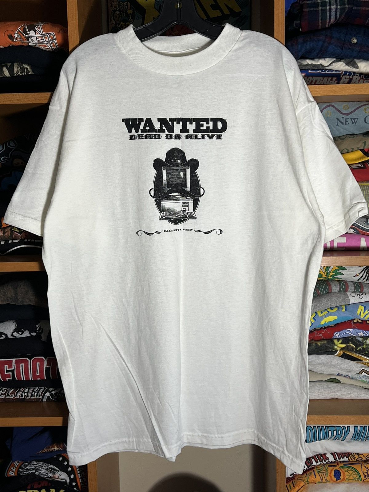 Tultex Vintage 90s Compaq Microsoft Wanted Dead Or Alive Tech Tee Size US XL / EU 56 / 4 - 1 Thumbnail