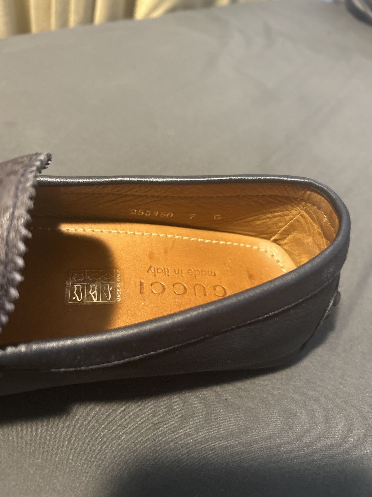 Gucci Gucci Dark Blue Vero Cuoio Leather Loafers Size US 7 / EU 40 - 4 Thumbnail