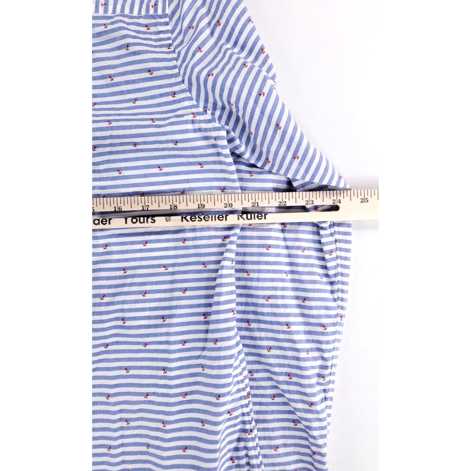 Frank & Eileen Frank & Eileen Grayson Boyfriend Button Up Shirt Embroidered Anchor Womens L Blue Shirt Size L / US 10 / IT 46 - 4 Thumbnail