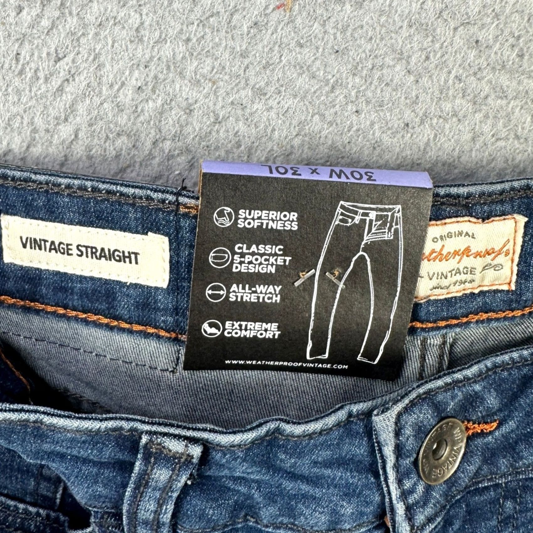 Izod VINTAGE Izod Mens Straight Jeans Blue Stretch Performance Tech Denim NEW 30X30 Mens Size US 30 / EU 46 - 5 Thumbnail