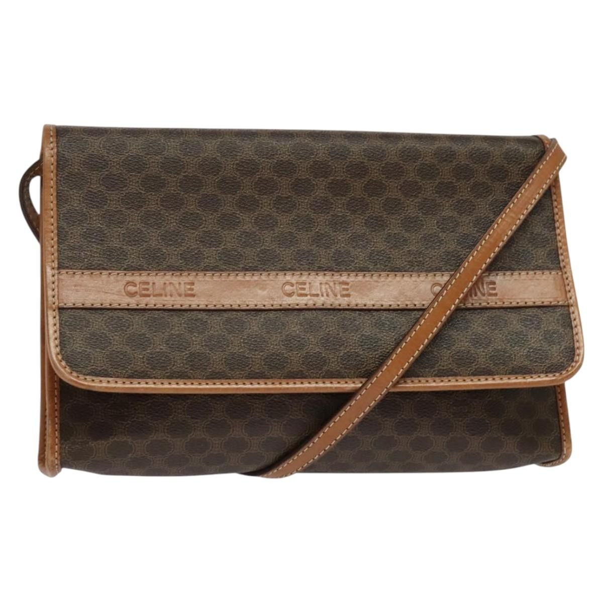 Celine CELINE Macadam Canvas Shoulder Bag Pvc Leather Brown Gold Size ONE SIZE - 1 Thumbnail