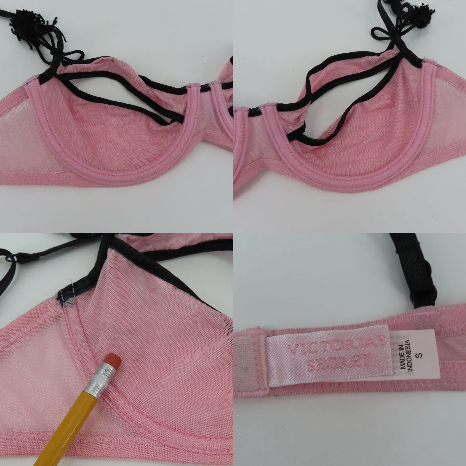 Victoria's Secret Victoria's Secret Bra Balconette Underwire S Pink Small One Size Tassels Sexy Vintage 2005 Collection Womens Size ONE SIZE - 8 Thumbnail