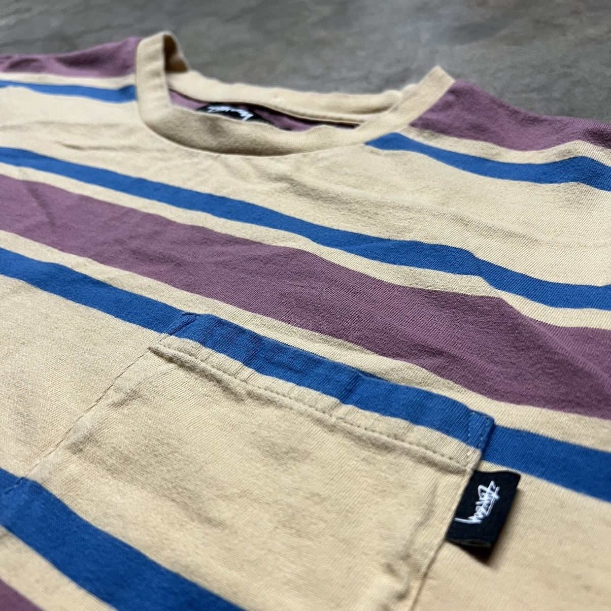 Hypebeast × Stussy Stussy Multi-Color Horizontal Striped Pocket T-Shirt Size US L / EU 52-54 / 3 - 3 Thumbnail