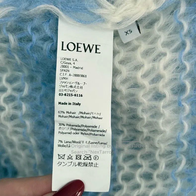 Loewe Loewe Navy Blue and White Striped Classic Big Logo Mohair Size XS / US 0-2 / IT 36-38 - 6 Thumbnail