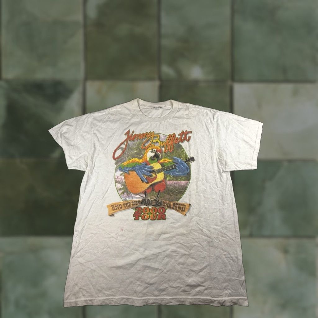Delta VINTAGE Jimmy Buffett Tour T Shirt Delta XL Double Sided White 2000-2009 Men T-Shirt Size US XL / EU 56 / 4 - 1 Thumbnail