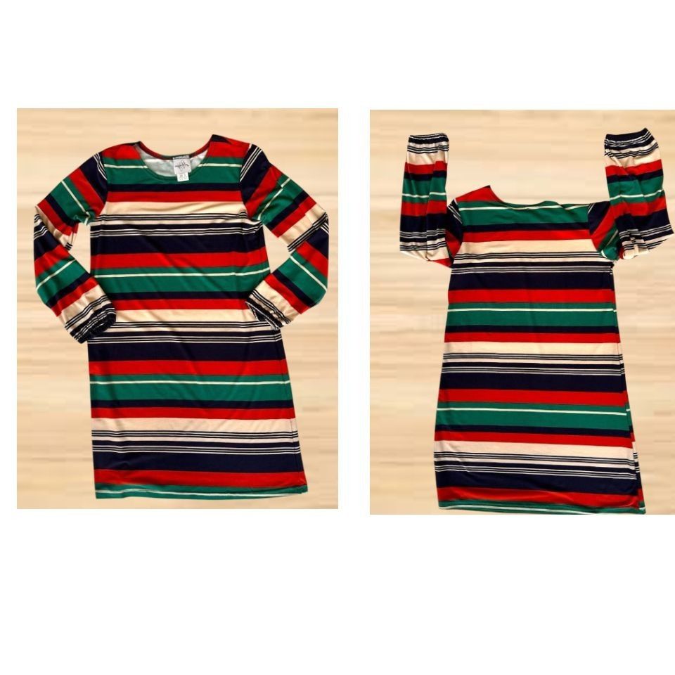 Vintage Vintage Maggie Breen Too Girls Dress 16 Striped Long Sleeve Size XXL / US 16-18 / IT 52-54 - 4 Thumbnail