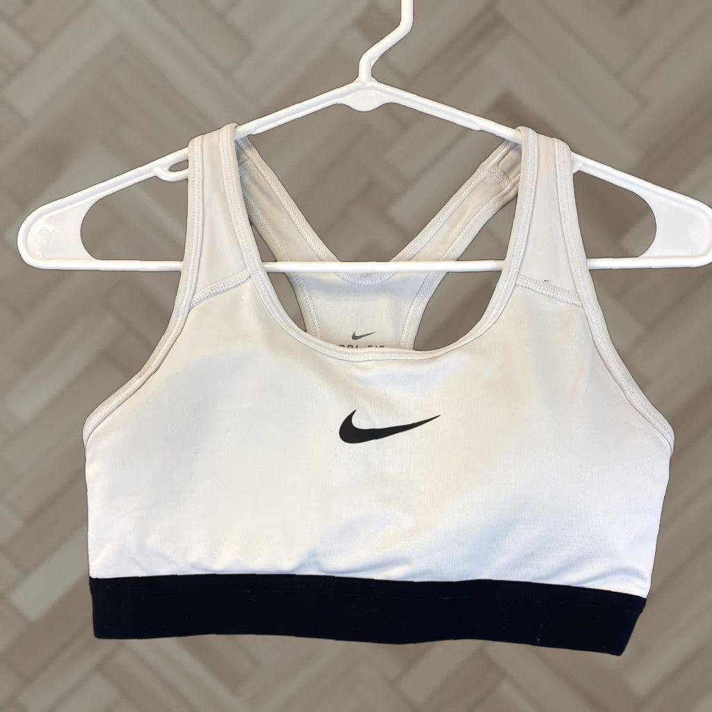 Nike NIKE Dri-Fit Swoosh Bra Women's Sz XS White 54-30 / Nike Dri-FIT | Sports Bra Fitted Activewear Women XS White Bra Brand Nike Size XS Color White Size ONE SIZE - 1 Thumbnail