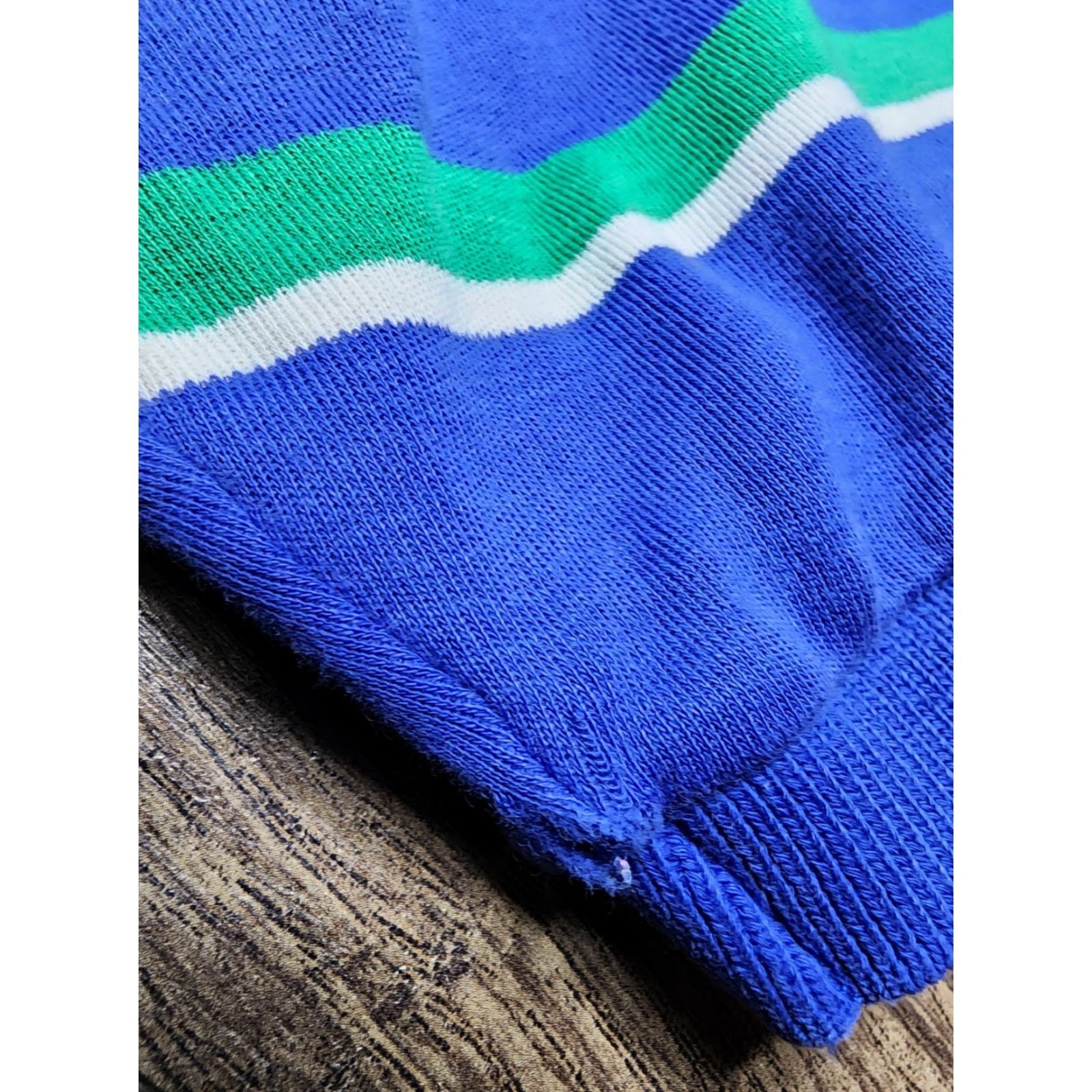 Polo Ralph Lauren VINTAGE Polo Ralph Lauren Shirt Men Large Blue Striped Slim Fit Made In USA Distressed Button Short Sleeve Cotton 100% Logo Embroidered Size US M / EU 48-50 / 2 - 5 Thumbnail