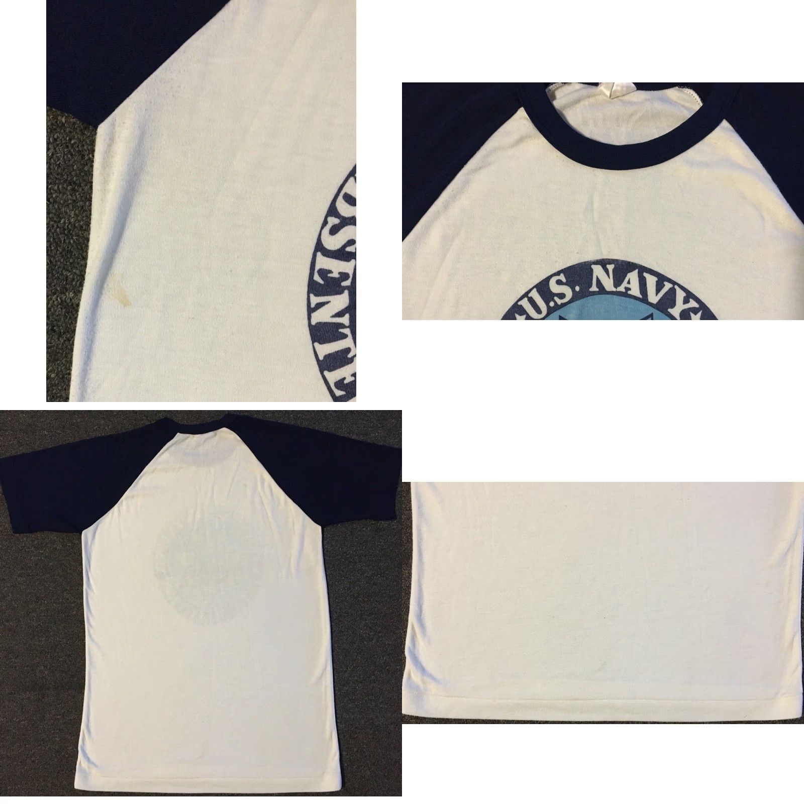 Vintage VINTAGE US NAVY Unit T-Shirt S Blue 80s 70s Grunge Military Absentee Collection Single Stitch Mens Graphic Tee Size US S / EU 44-46 / 1 - 8 Thumbnail