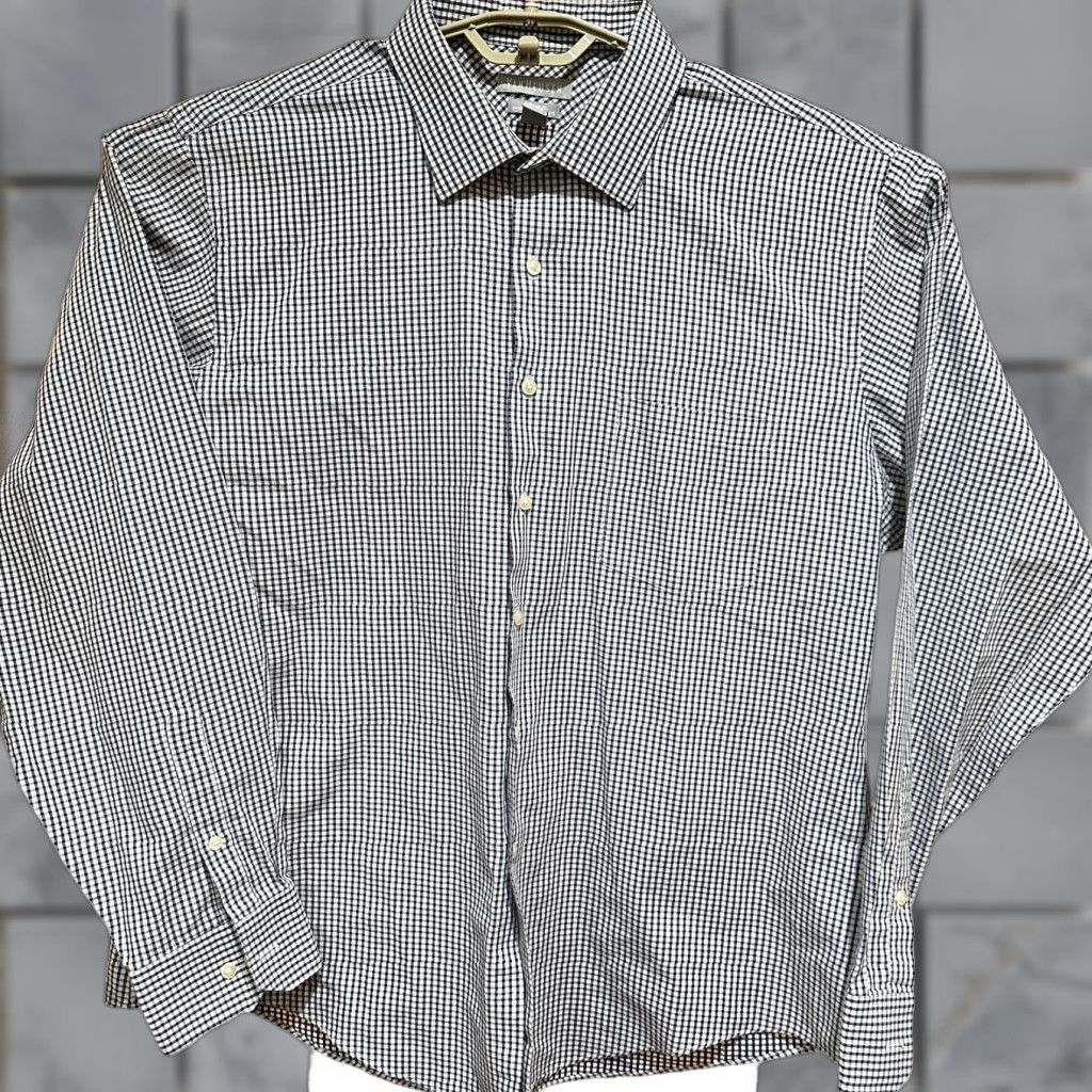 Van Heusen Van Heusen Shirt Men 18 Blue White Checkered Cotton Wrinkle Free Gingham Shirt Size US XXL / EU 58 / 5 - 1 Thumbnail