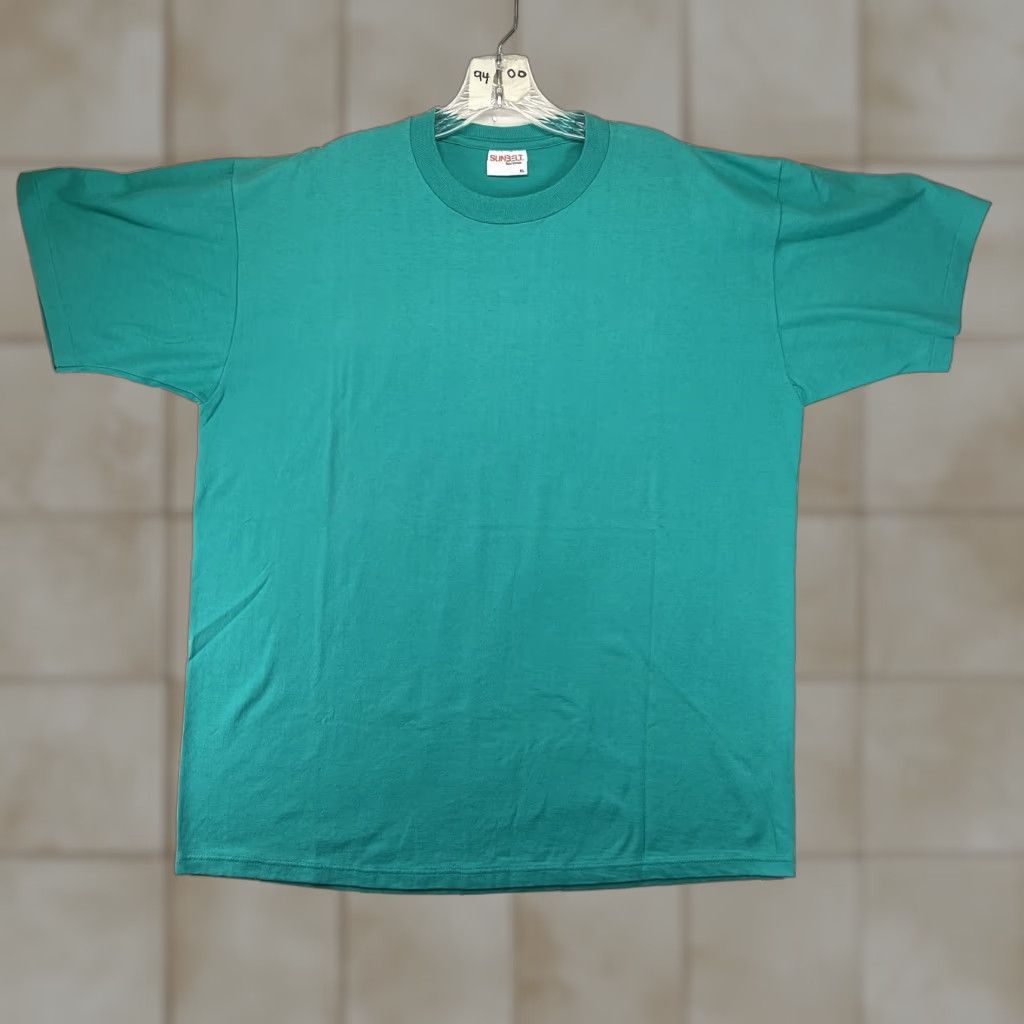 Altea Vintage Single Stitch T Shirt Blank XL 90s USA Made Teal Colour 48x30 Size US XL / EU 56 / 4 - 1 Thumbnail