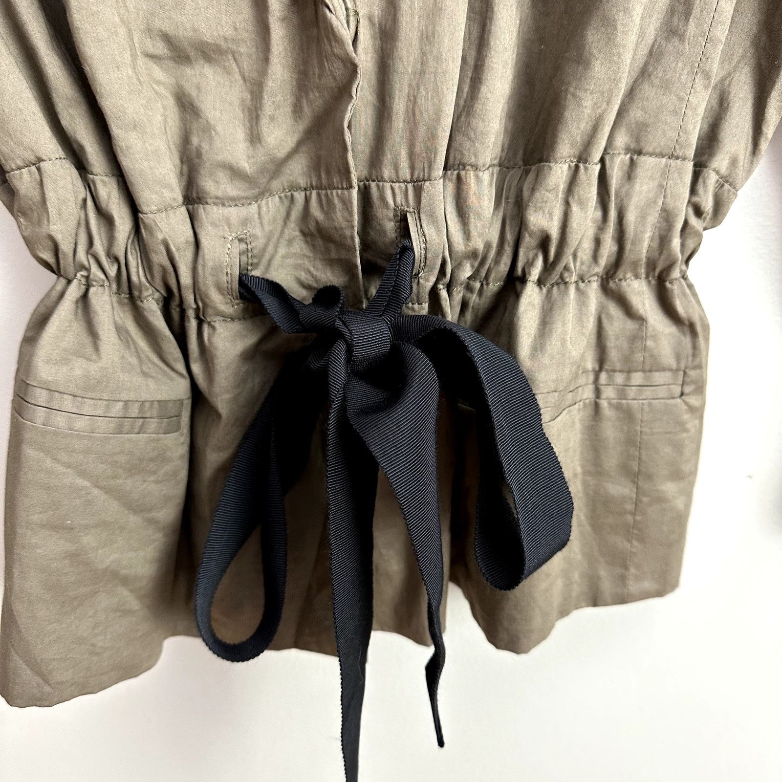 Loft Loft Green Lightweight Belted Blazer Jacket 10 Black Ribbon Size M / US 6-8 / IT 42-44 - 5 Thumbnail