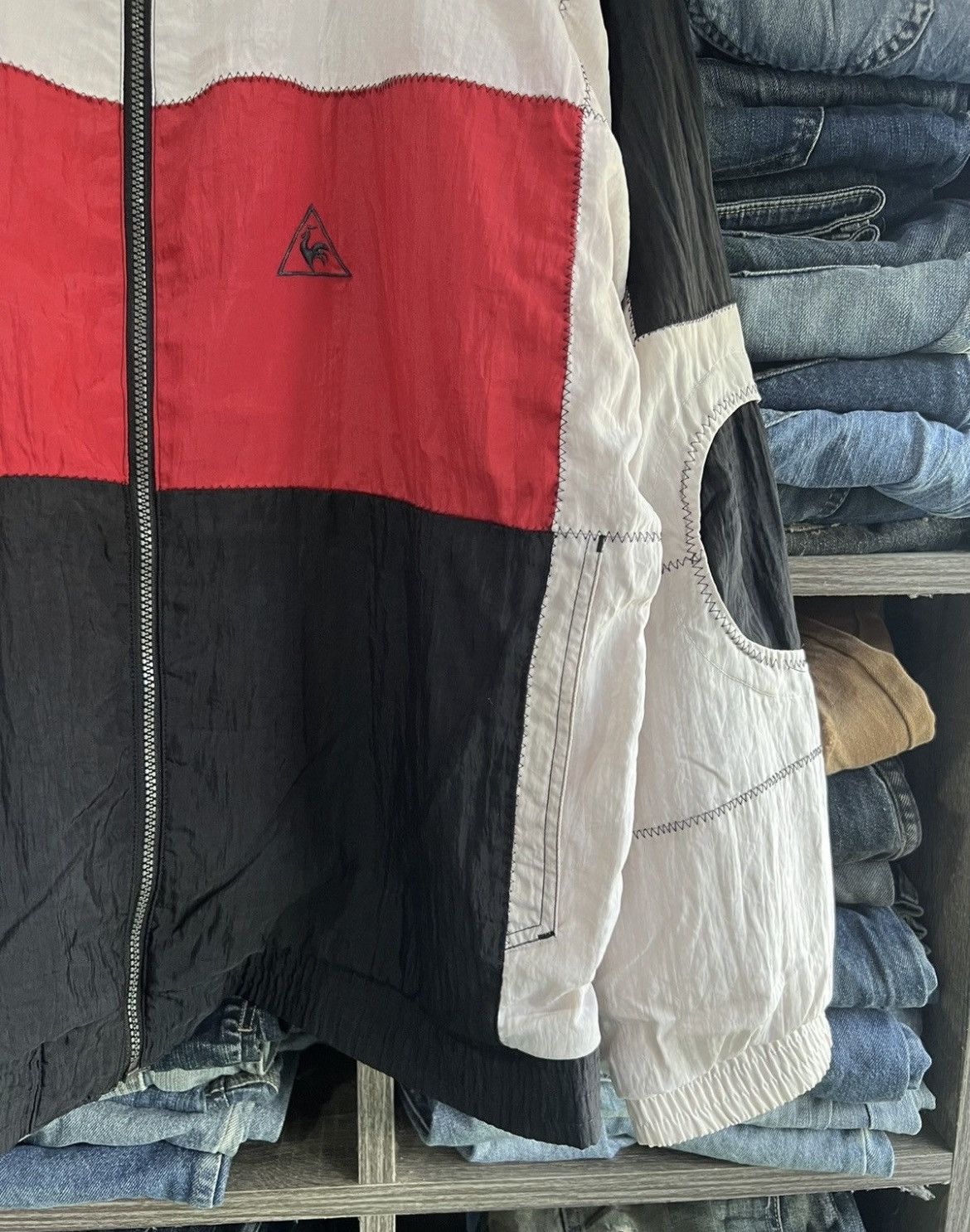Le Coq Sportif 🔥Rare Le Coq Sportif Pathwork Coogi Style Zipper Jacket Size US L / EU 52-54 / 3 - 8 Thumbnail