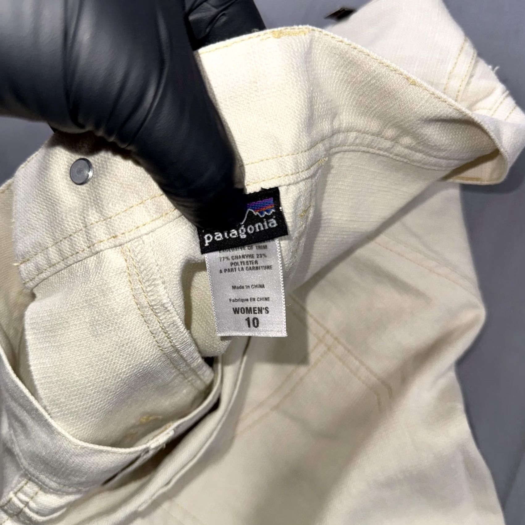 Patagonia Patagonia Pants Womens 10 White Cotton Hemp Denim Straight Leg Chino Casual Size 32" / US 10 / IT 46 - 3 Thumbnail