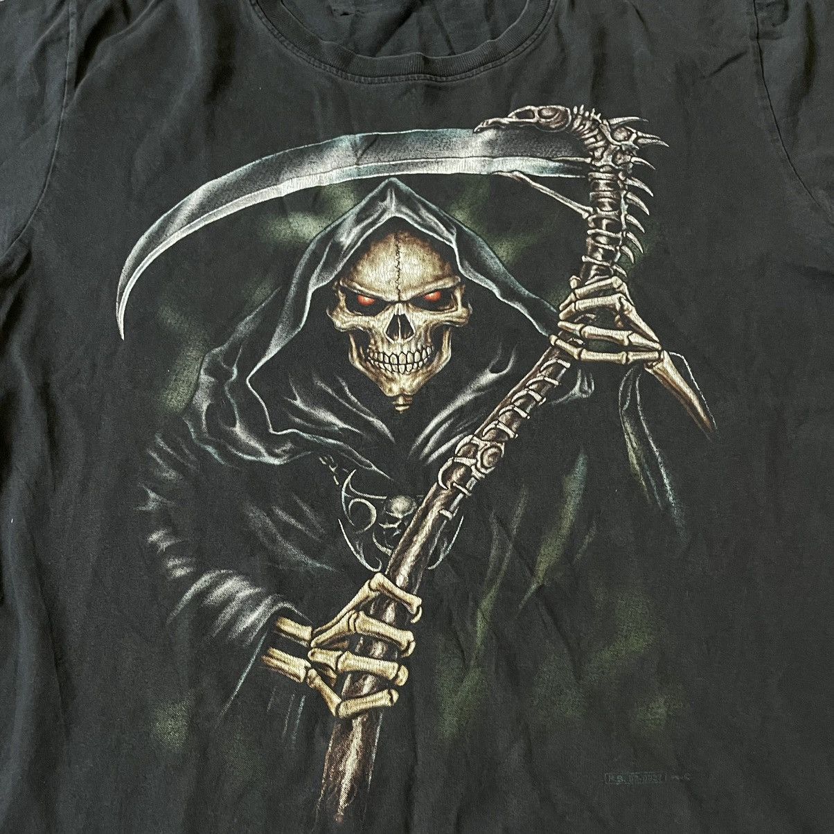 Vintage Vintage 90s Grim Reaper Graphic Tee Horror Grunge Baggy M Size US M / EU 48-50 / 2 - 5 Thumbnail